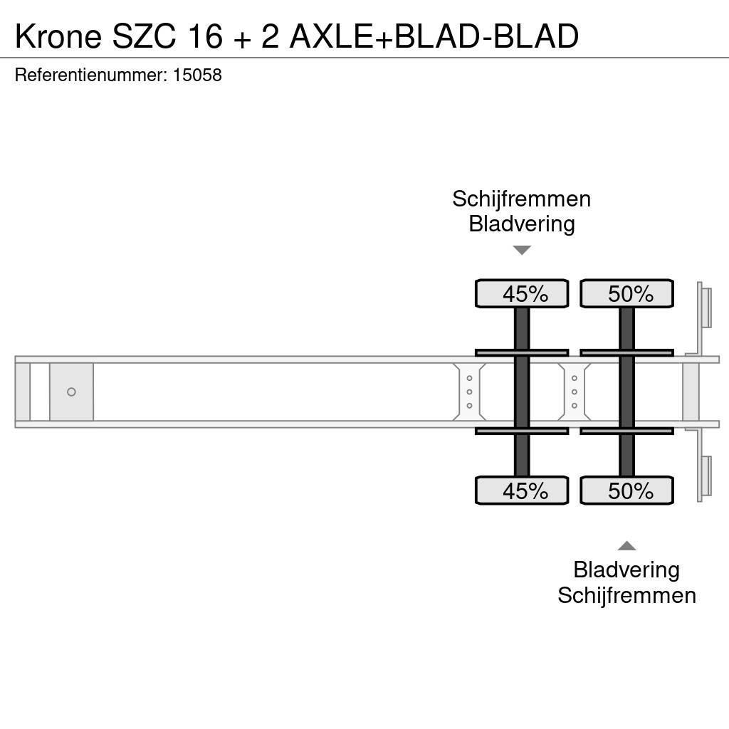 Krone SZC 16 + 2 AXLE+BLAD-BLAD Semi remorque porte container