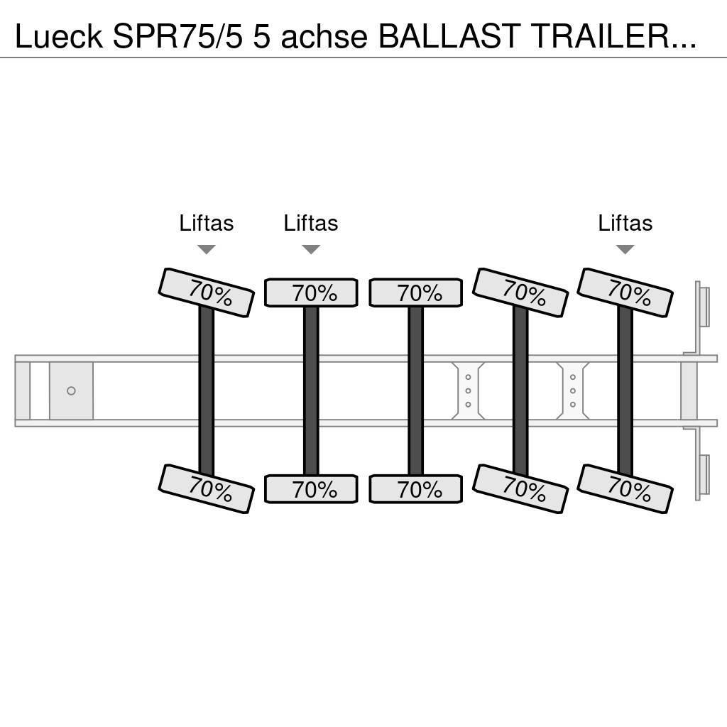Lueck SPR75/5  5 achse BALLAST TRAILER 3x STEERAXLE!! Semi remorque plateau ridelle