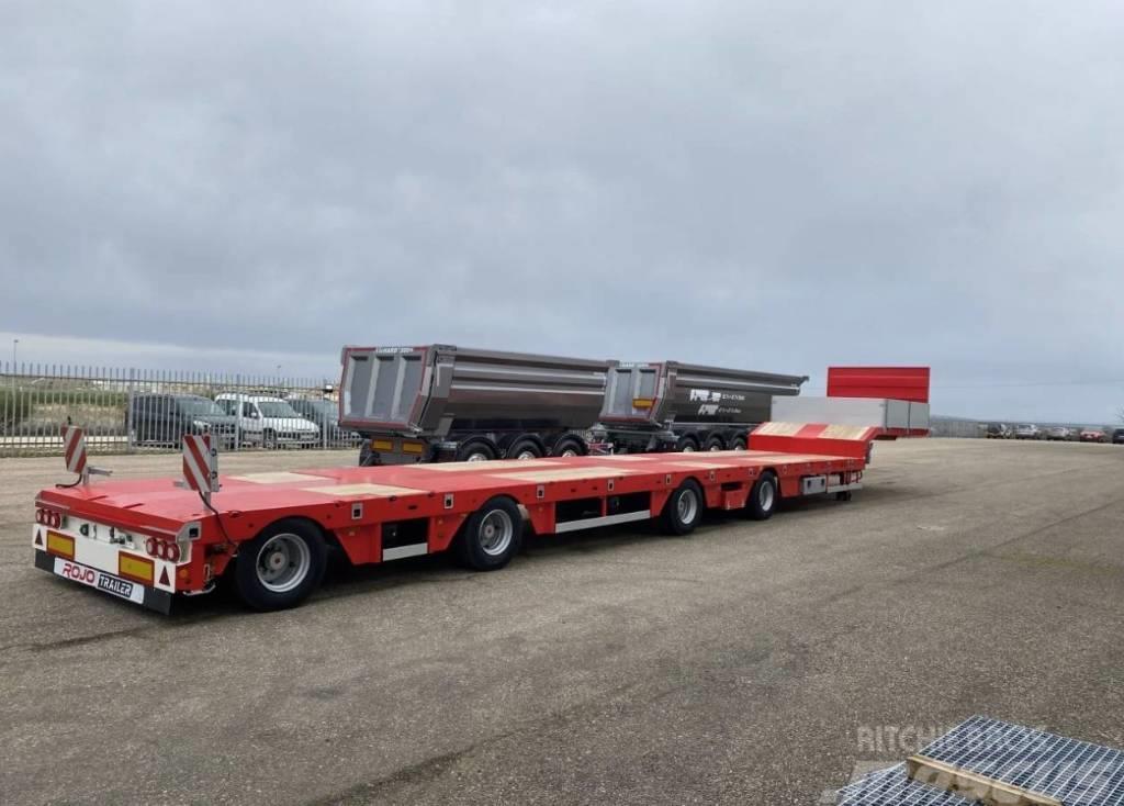 Rojo Trailer 4-axlad låglastande trailer Rak 18,5m Semi remorque surbaissée