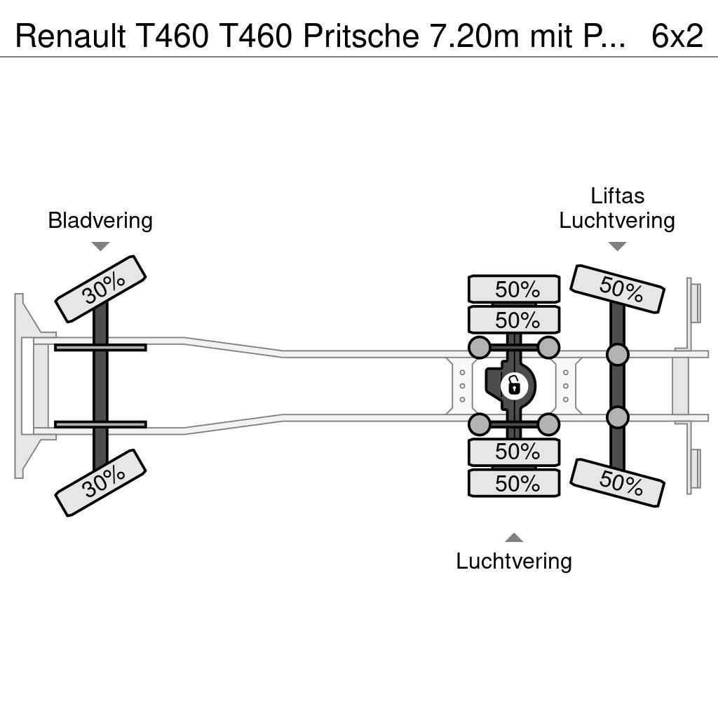 Renault T460 T460 Pritsche 7.20m mit Plane/Spriegel EU6 Camion à rideaux coulissants (PLSC)
