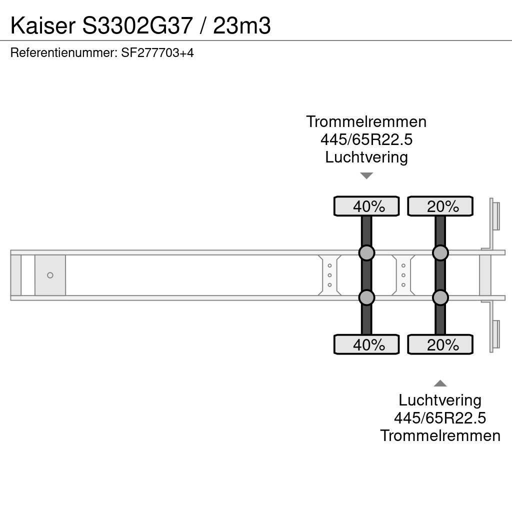 Kaiser S3302G37 / 23m3 Benne semi remorque