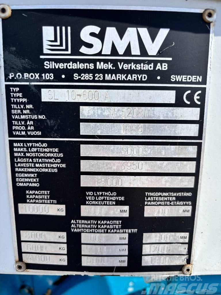 SMV SL 10-600 A + extra counterweight 12t. capacity Chariots diesel