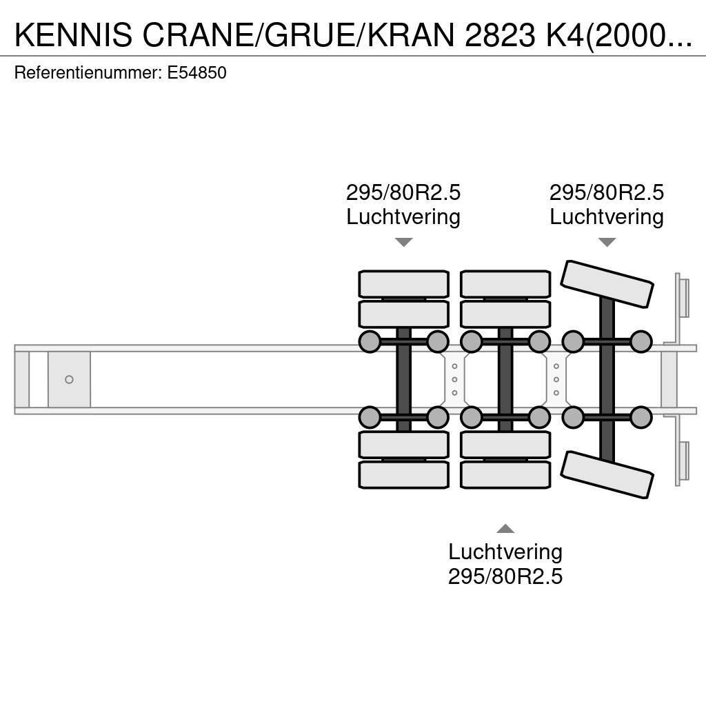 Kennis CRANE/GRUE/KRAN 2823 K4(2000)+JIB+MOTEUR AUX. Semi remorque plateau ridelle