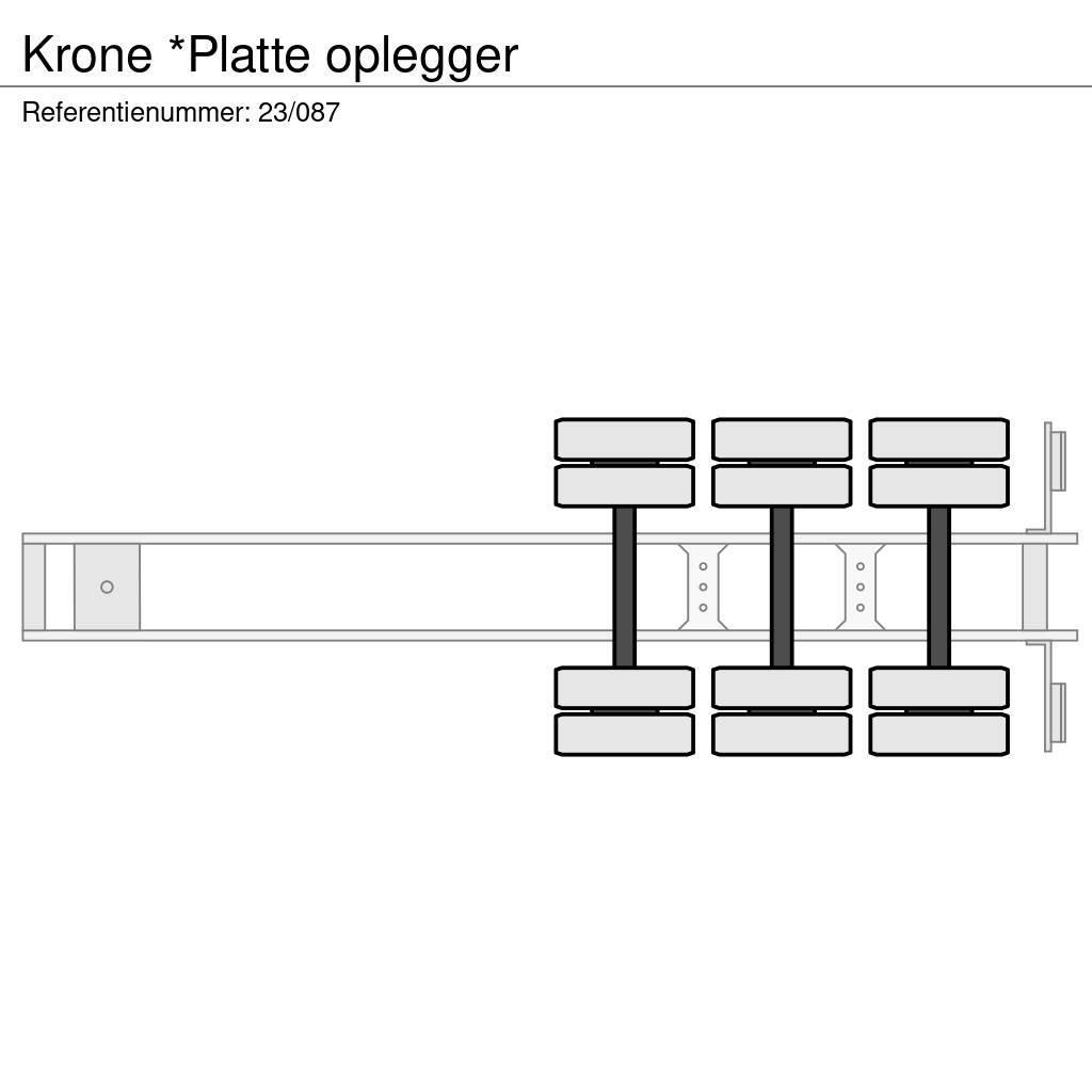 Krone *Platte oplegger Semi remorque plateau ridelle