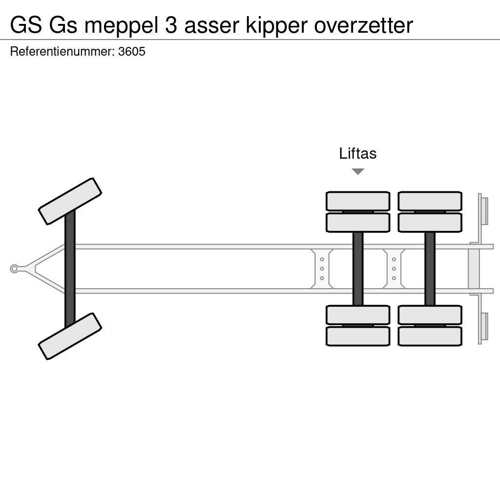 GS meppel 3 asser kipper overzetter Remorque benne