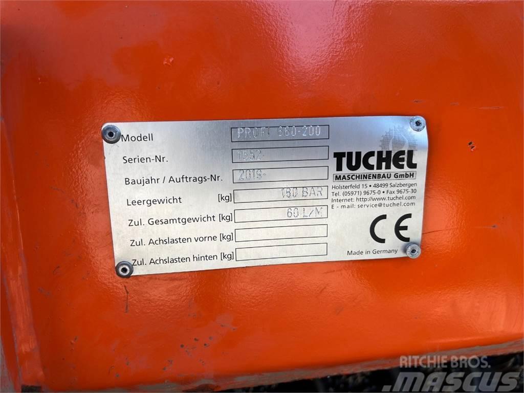 Tuchel Profi 660 kost - 200 cm. bred / Opsamler - kasse - Chargeuse sur pneus