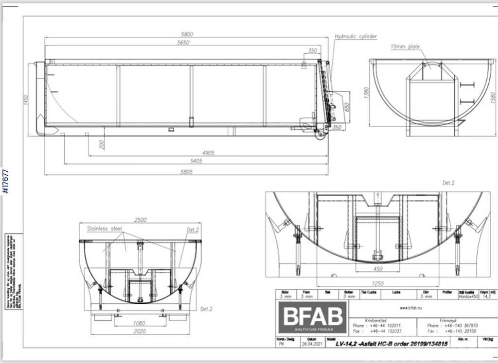  BFAB Asphalt tub on hook frame Autres pièces