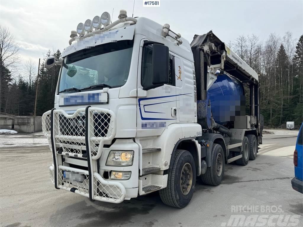 MAN TGS 35.540 8x4 concrete truck with band WATCH VIDE Camion malaxeur