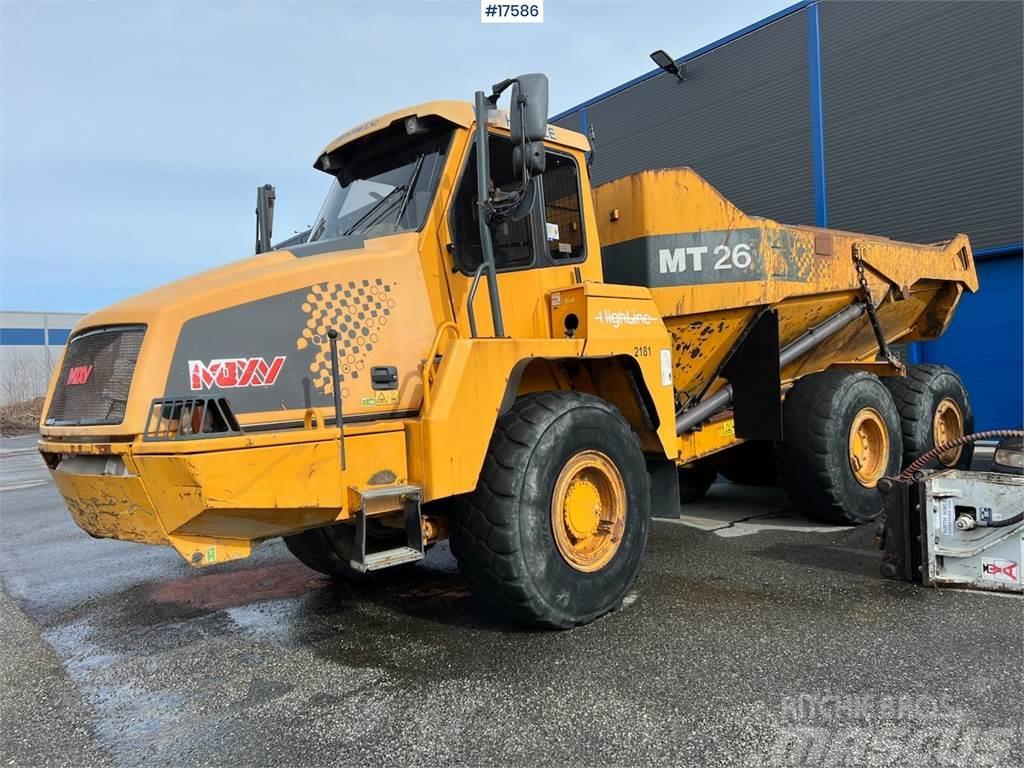 Moxy MT 26 Dumper w/ white signs and tailgate WATCH VID Tombereau articulé