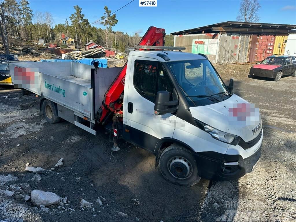 Iveco Daily 70C18H Crane truck with FASSI F70B.1.24 Camion plateau ridelle avec grue