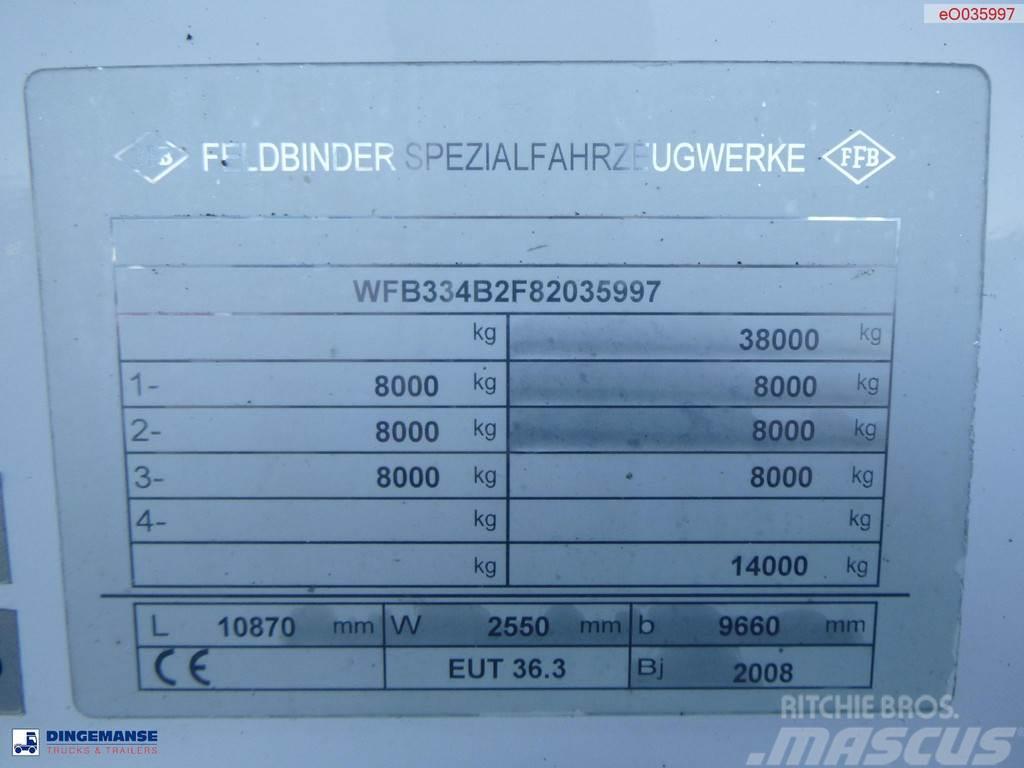 Feldbinder Powder tank alu 36 m3 / 1 comp + compressor Semi remorque citerne