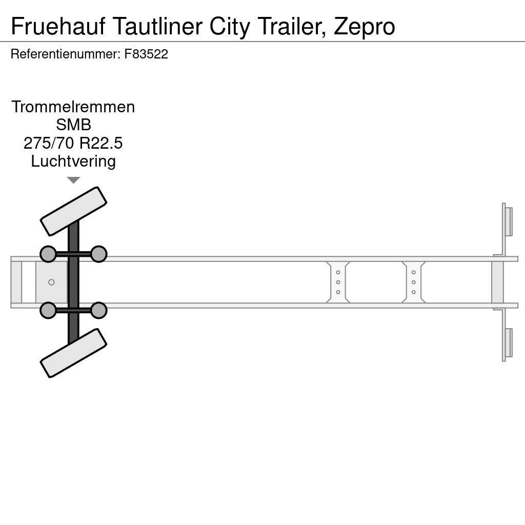 Fruehauf Tautliner City Trailer, Zepro Semi remorque à rideaux coulissants (PLSC)