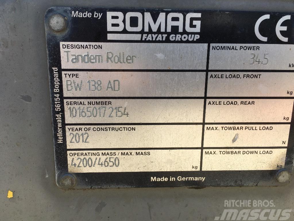 Bomag BW 138 AD Rouleaux tandem