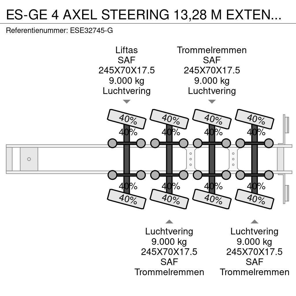 Es-ge 4 AXEL STEERING 13,28 M EXTENDABLE Semi remorque surbaissée
