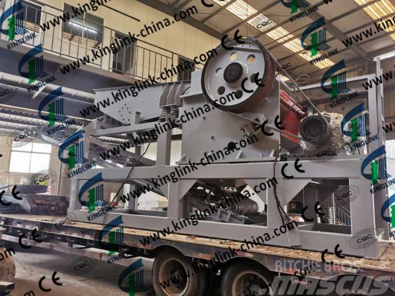 Kinglink PE600X900 Semi Mobile Quarry Jaw Crusher Plant Concasseur mobile