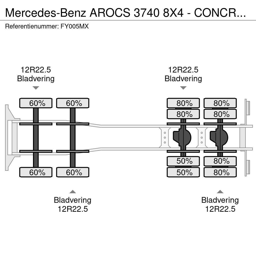 Mercedes-Benz AROCS 3740 8X4 - CONCRETE MIXER 9 M3 EKIPMAN Camion malaxeur