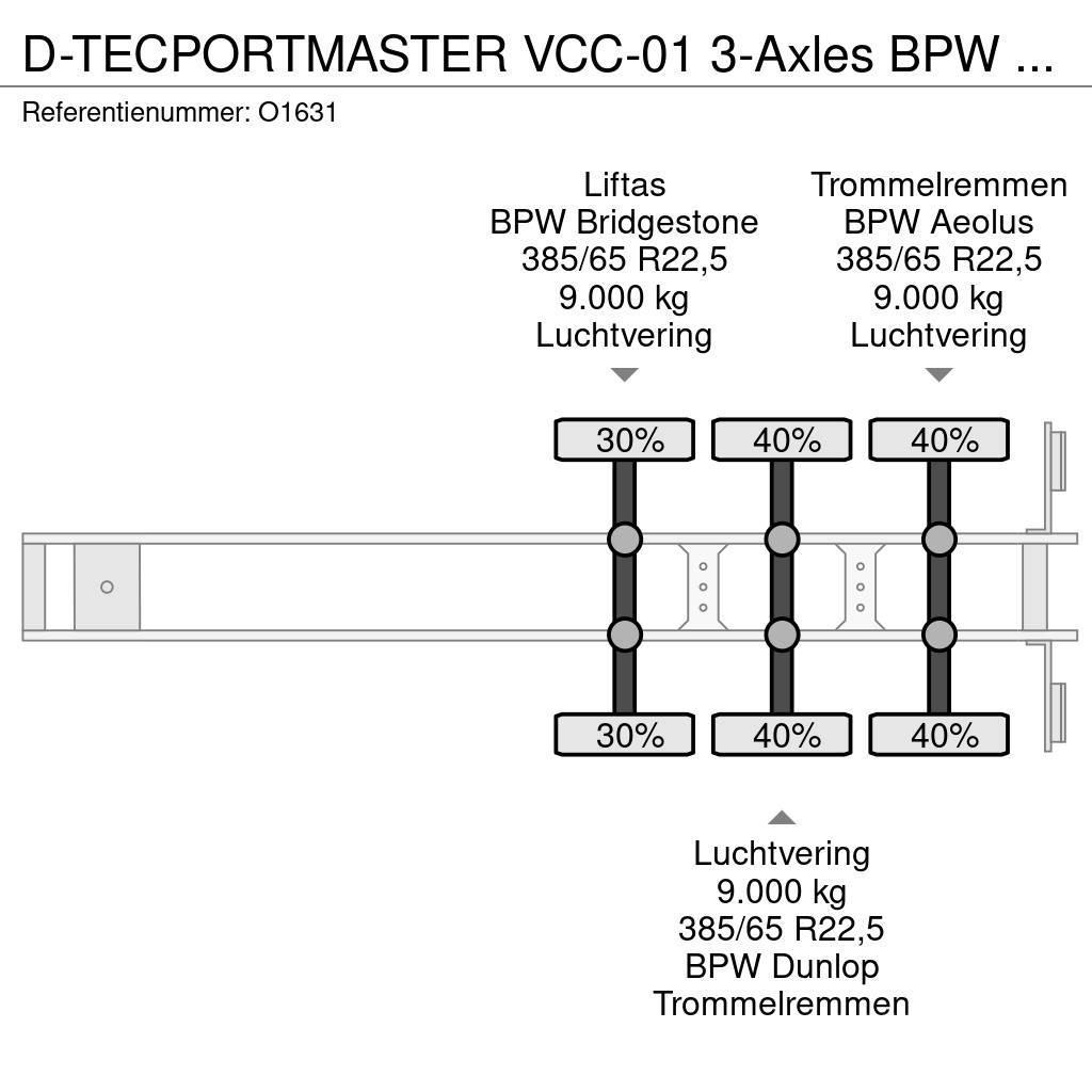 D-tec PORTMASTER VCC-01 3-Axles BPW - Drumbrakes - Lift- Semi remorque porte container
