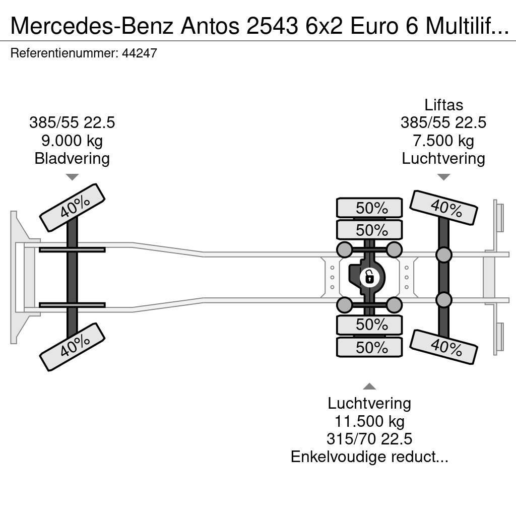 Mercedes-Benz Antos 2543 6x2 Euro 6 Multilift 26 Ton haakarmsyst Camion ampliroll