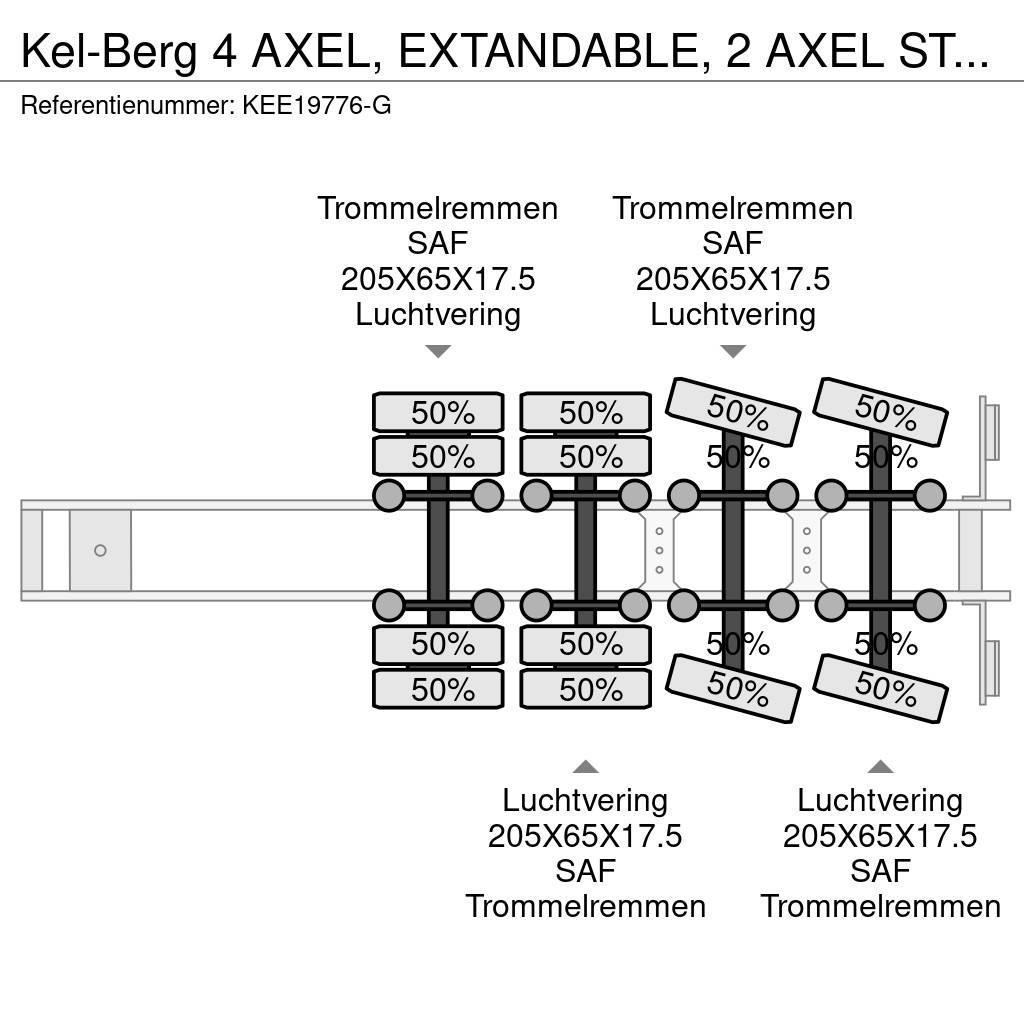 Kel-Berg 4 AXEL, EXTANDABLE, 2 AXEL STEERING Semi remorque surbaissée