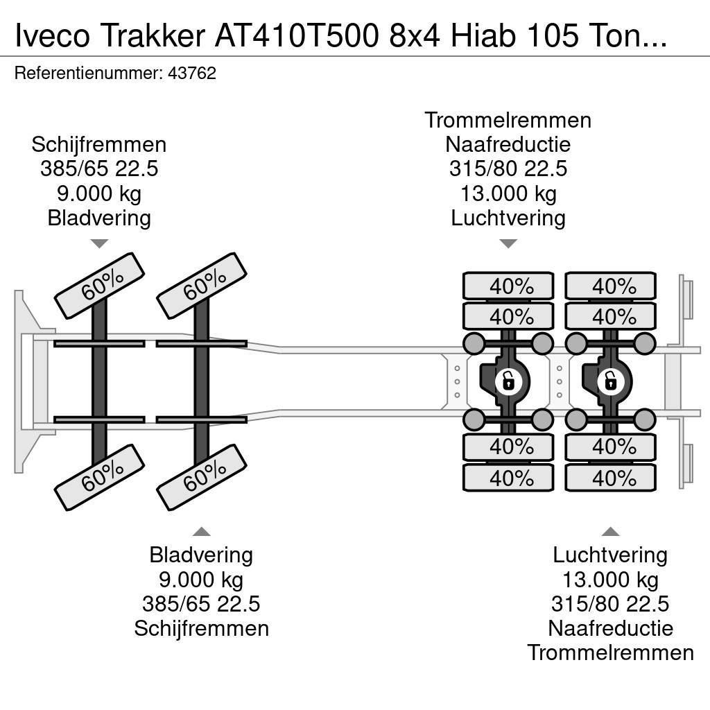 Iveco Trakker AT410T500 8x4 Hiab 105 Tonmeter laadkraan Grues tout terrain