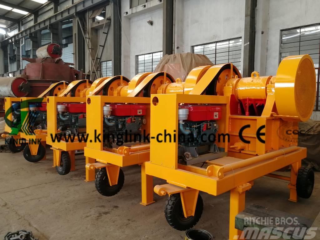 Kinglink PE-250x400 Mobile Diesel Stone Jaw Crusher Concasseur mobile