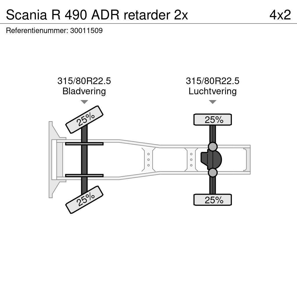 Scania R 490 ADR retarder 2x Tracteur routier