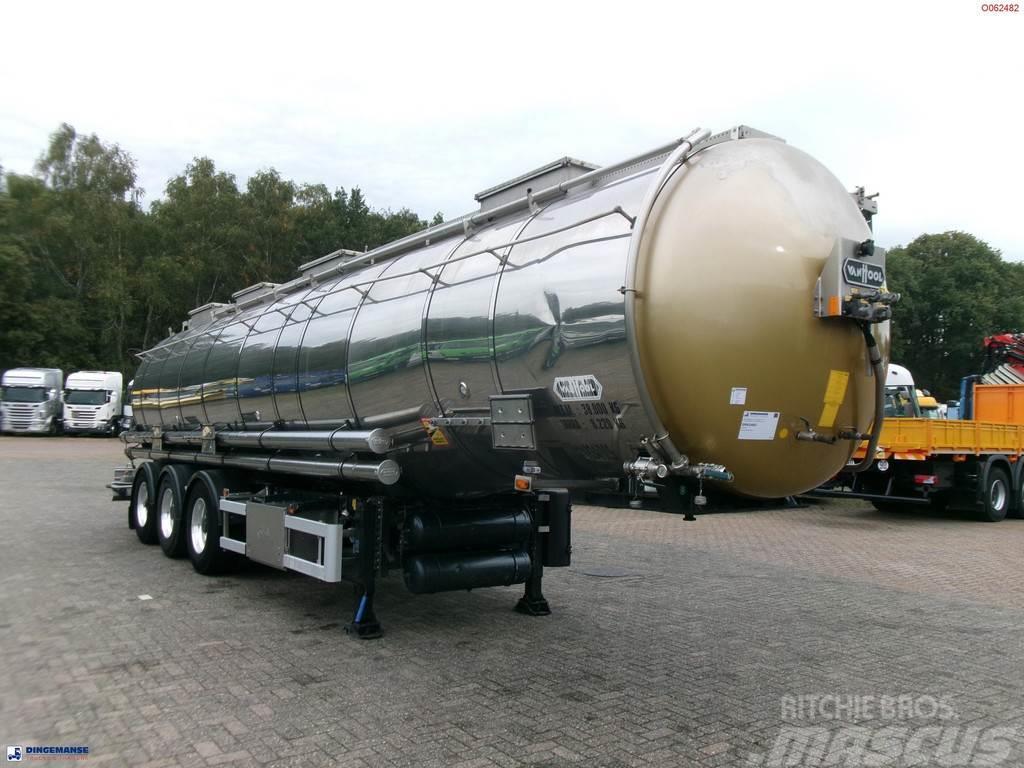 Van Hool Chemical tank inox 33 m3 / 3 comp / ADR 30-03-2024 Semi remorque citerne
