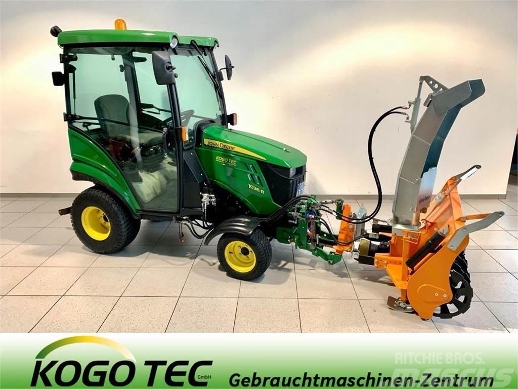 John Deere 1026R mit Matev Schneefräse Micro tracteur