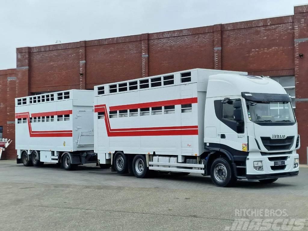 Iveco Stralis 500 6x2*4 - Livestock 2 deck - Retarder + Camion Bétaillère