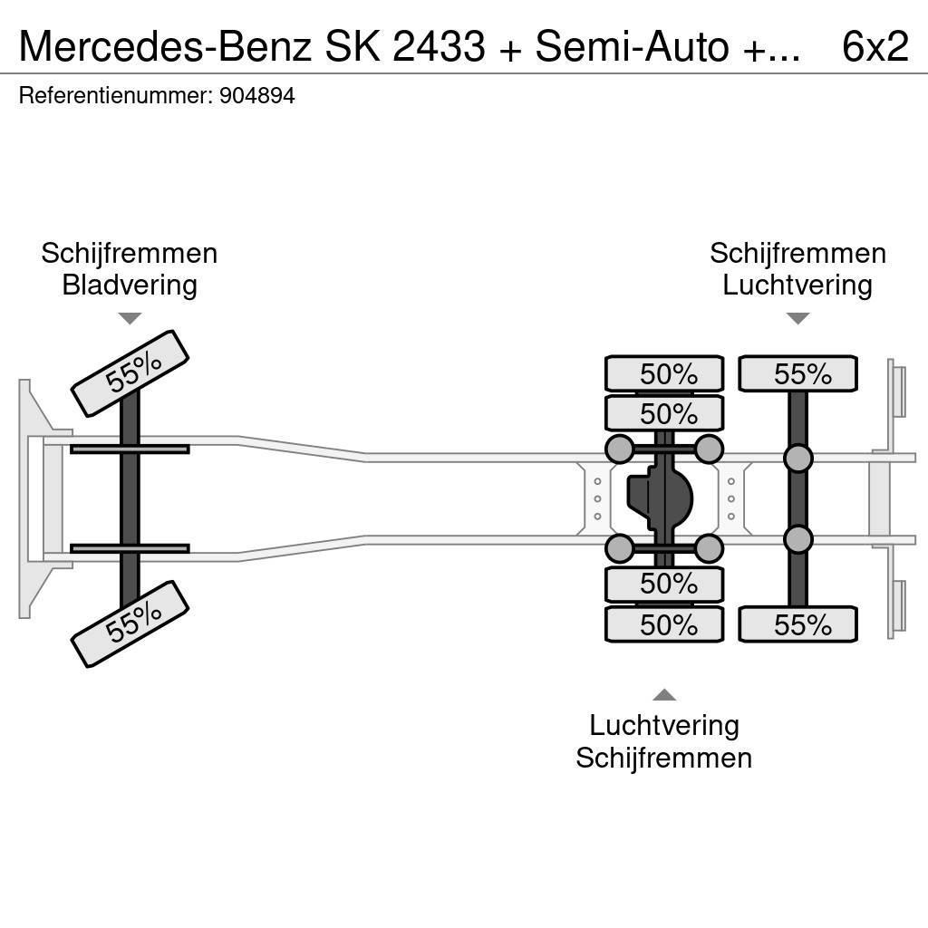 Mercedes-Benz SK 2433 + Semi-Auto + PTO + Serie 14 Crane + 3 ped Camion porte container