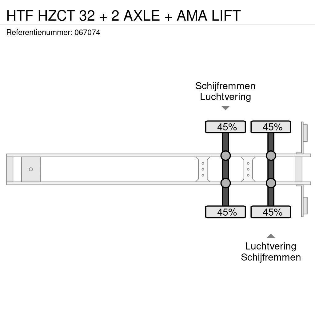 HTF HZCT 32 + 2 AXLE + AMA LIFT Semi remorque fourgon
