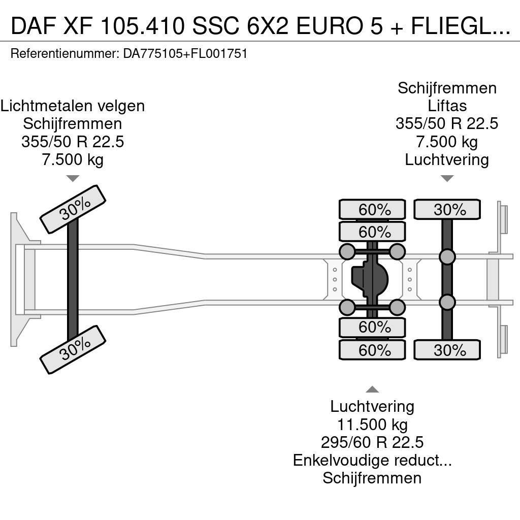 DAF XF 105.410 SSC 6X2 EURO 5 + FLIEGL 2 AXLE Camion frigorifique