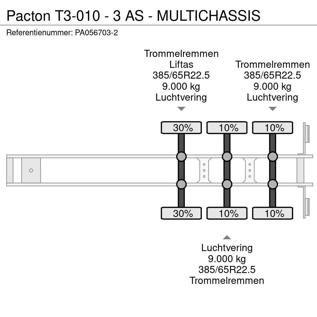 Pacton T3-010 - 3 AS - MULTICHASSIS Semi remorque porte container