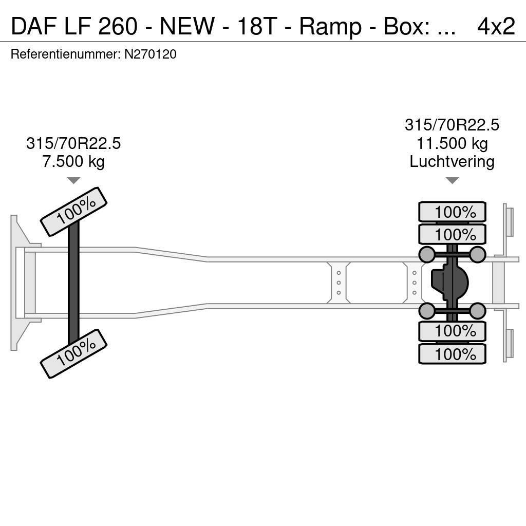 DAF LF 260 - NEW - 18T - Ramp - Box: 7.50 - 2.50 - Too Camion porte engin