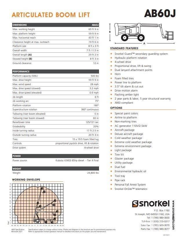 Snorkel AB60J Nacelles articulées