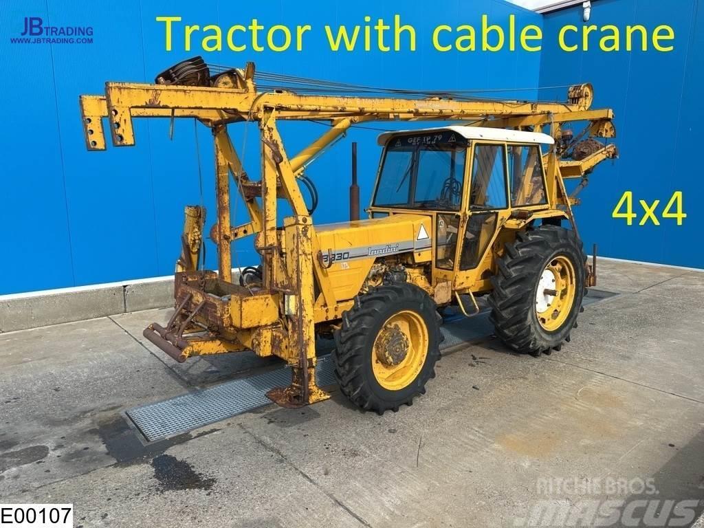 Landini 8830 4x4, Tractor with cable crane, drill rig Tracteur