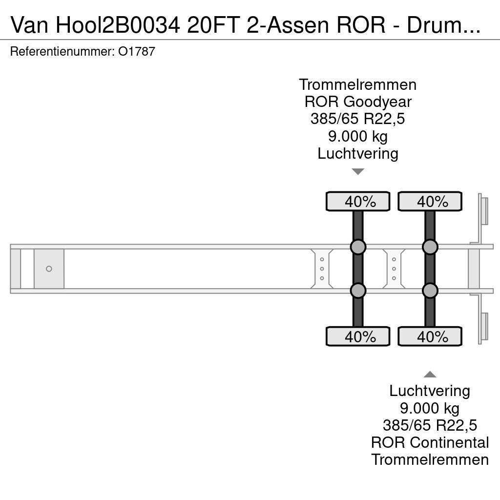 Van Hool 2B0034 20FT 2-Assen ROR - DrumBrakes - Airsuspensi Semi remorque porte container