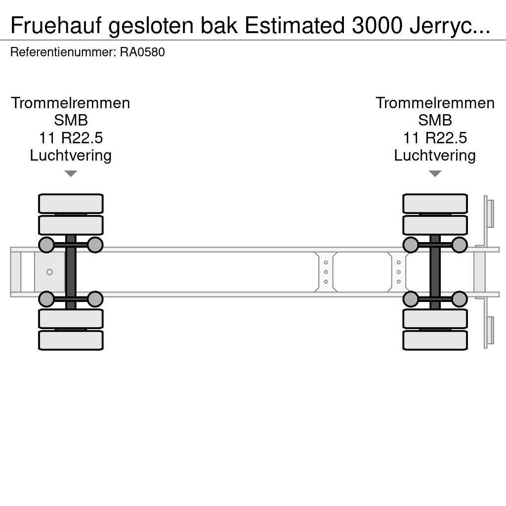 Fruehauf gesloten bak Estimated 3000 Jerrycans Semi remorque fourgon