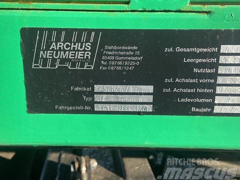  Archus Neumeier 3 Seiten Kipper Anhänger 16 t. Camion benne
