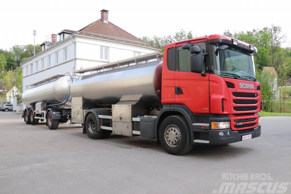 Scania G480 Milchtank isoliert Lkw + Anhänger Motrici cisterna