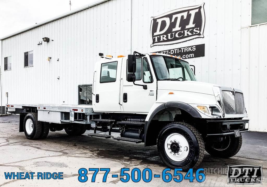 International 7300 18ft 4X4 Flatbed, DT466 Diesel, Auto, Steel F Camion plateau