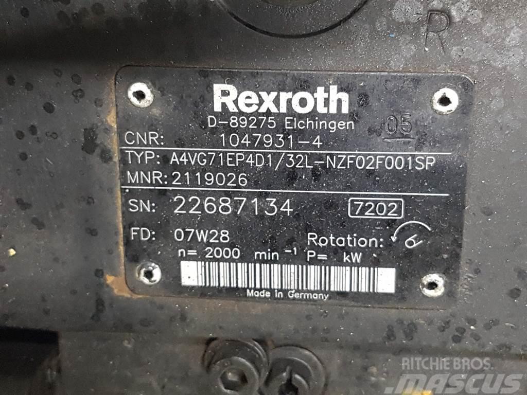 Rexroth A4VG71EP4D1/32L-R902119026-Drive pump/Fahrpumpe Hydraulique