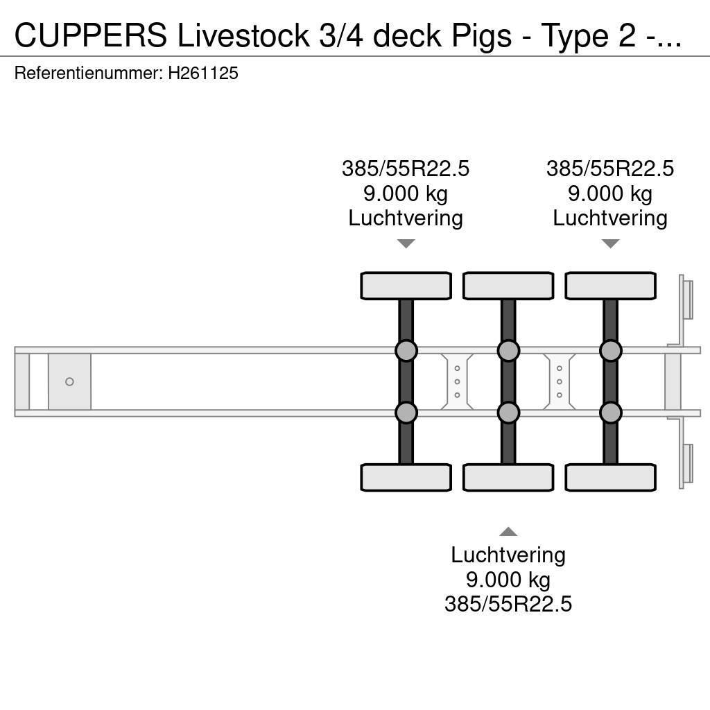  CUPPERS Livestock 3/4 deck Pigs  - Type 2 - Water Semi remorque bétaillère