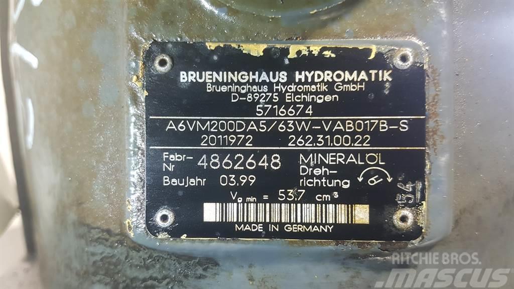 Brueninghaus Hydromatik A6VM200DA5/63W - Drive motor/Fahrmotor/Rijmotor Hydraulique