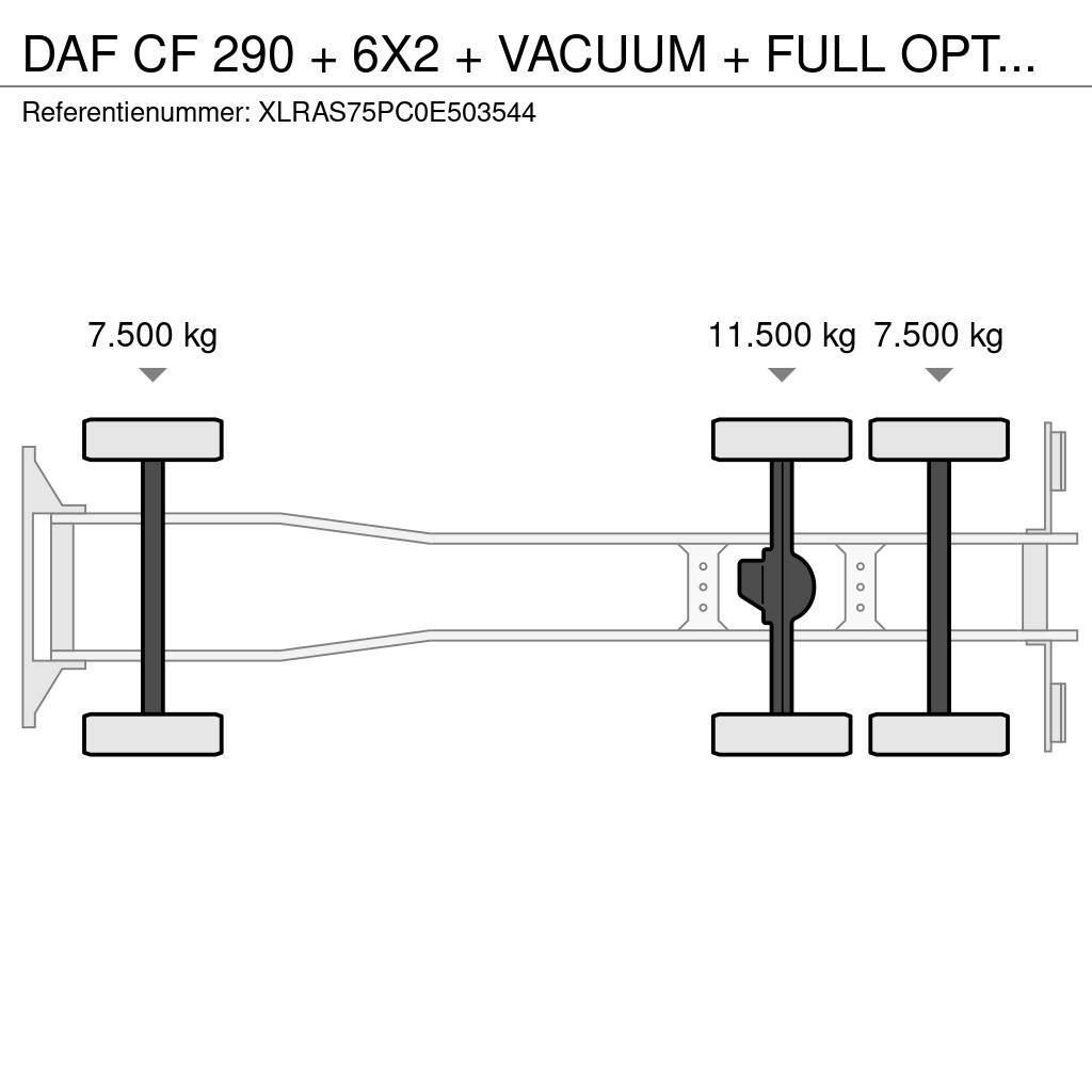 DAF CF 290 + 6X2 + VACUUM + FULL OPTION + EURO 2 Camion aspirateur, Hydrocureur