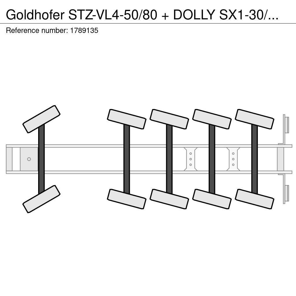 Goldhofer STZ-VL4-50/80 + DOLLY SX1-30/80 1+4 LOWLOADER/DIEP Semi remorque surbaissée