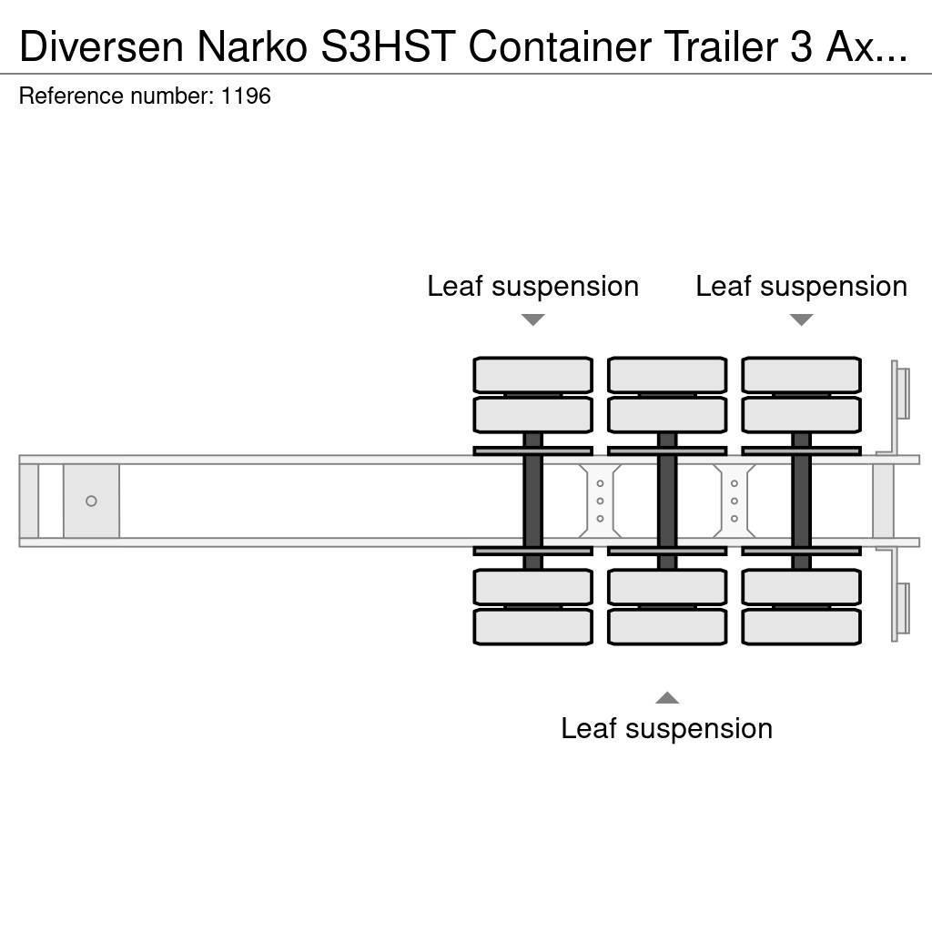 Närko S3HST Container Trailer 3 Axle BPW Semi remorque porte container