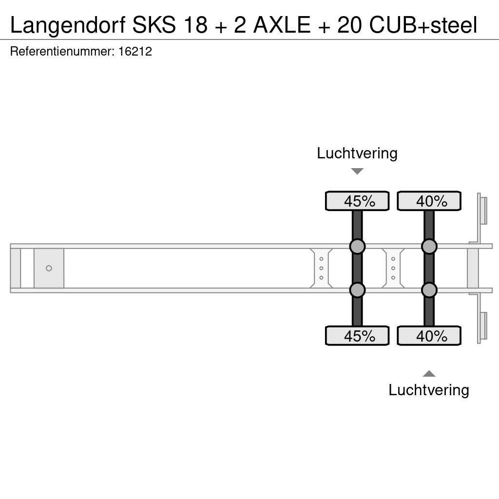 Langendorf SKS 18 + 2 AXLE + 20 CUB+steel Benne semi remorque
