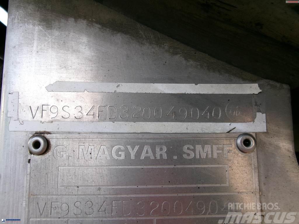 Magyar Bitumen tank inox 29.5 m3 / 1 comp + pump / ADR 13 Semi remorque citerne