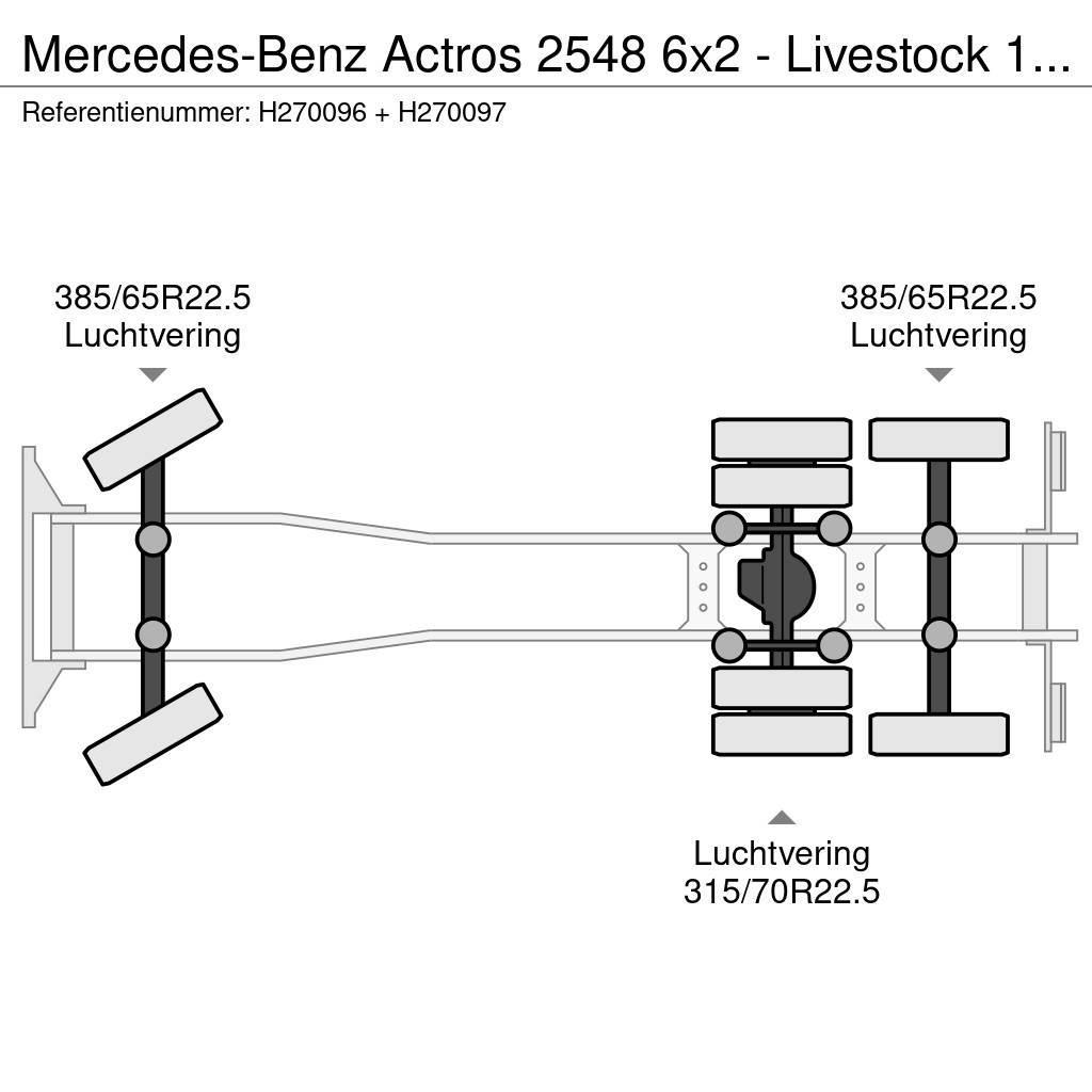 Mercedes-Benz Actros 2548 6x2 - Livestock 1 deck - Truck + Trail Camion Bétaillère